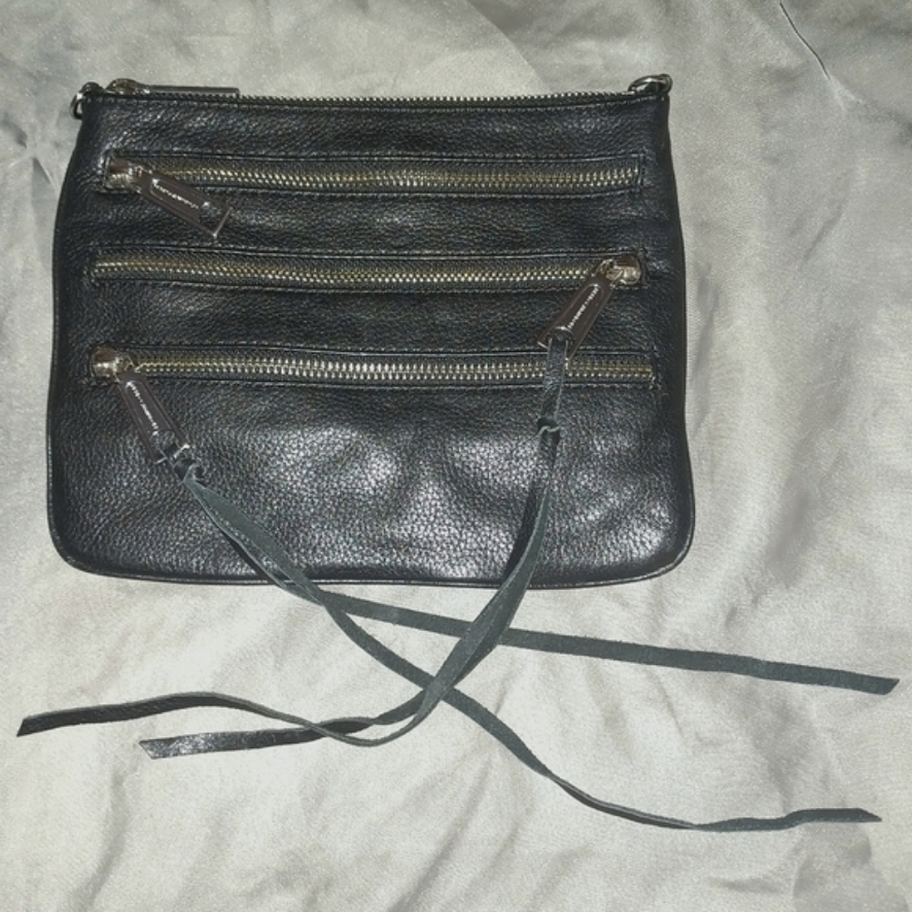 🌷3/$20🌷Rebecca Minkoff Black Leather Zipper Bag